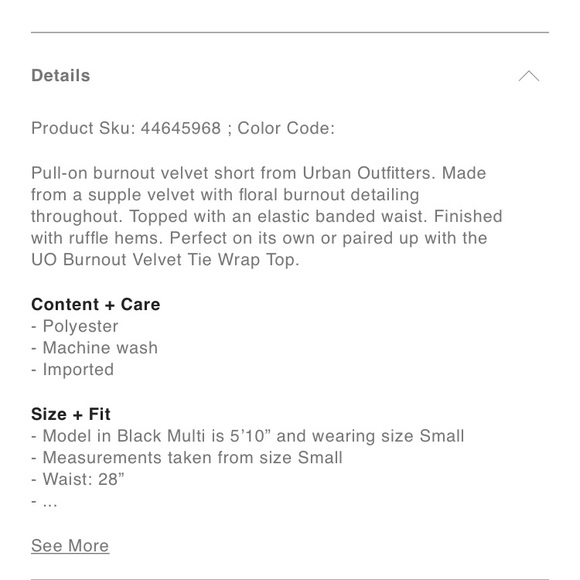 Urban Outfitters Velvet Burnout Floral Shorts - Picture 8 of 8